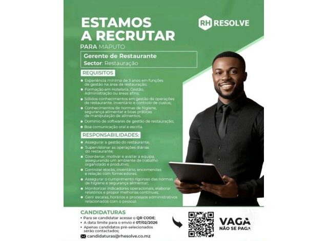 Vaga – gerente de restaurante