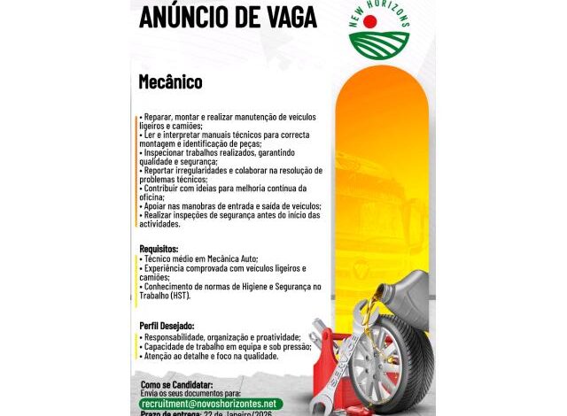 Vaga – mecânico mais vagas
