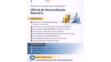 Vaga – oficial de conciliação bancária |maputo