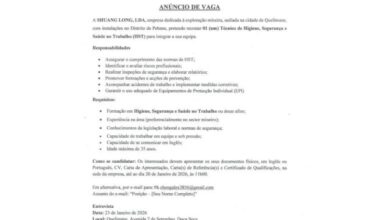 Vaga – técnico de higiene, segurança e saúde no trabalho