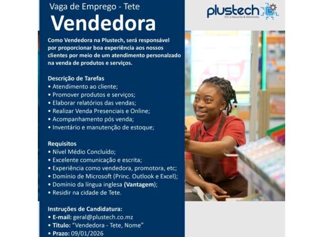 Vaga – vendedora mais vagas