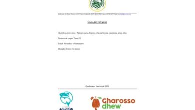 Vagas de estágio – (02) técnicos agropecuários (m/f)