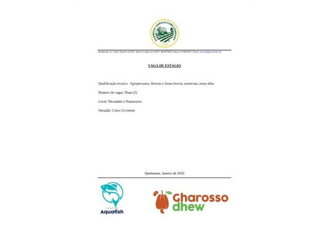 Vagas de estágio – (02) técnicos agropecuários (m/f)