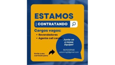 Vagas para (06) agentes de vendas e (02) call center