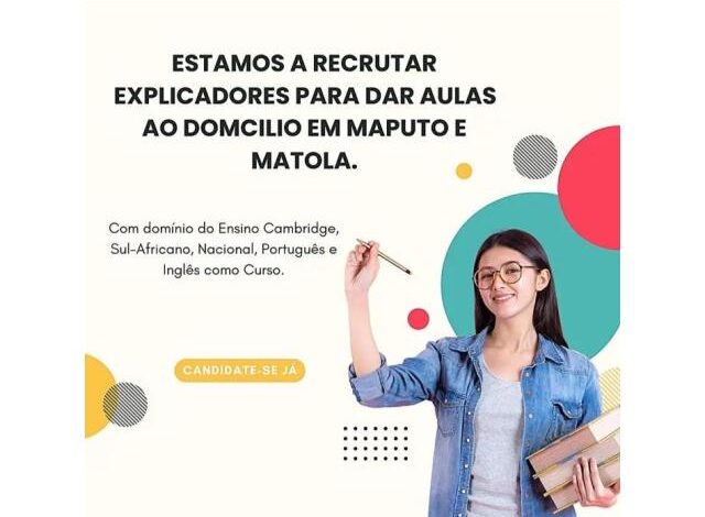 Vagas para explicadores ao domicÍlio