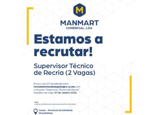 Vagas – (2) supervisores técnico de recria