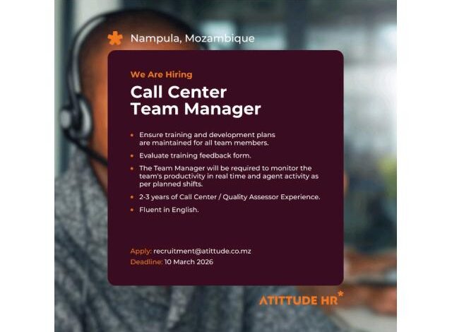 Vaga – center team manager – nampula
