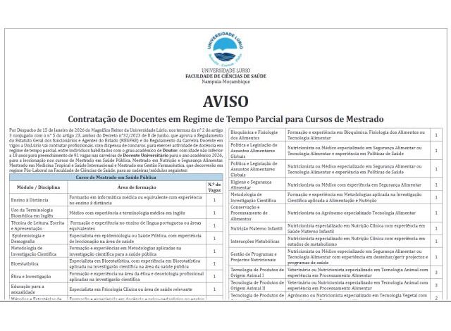 A universidade lÚrio abre (91) vagas para diferentes Áreas