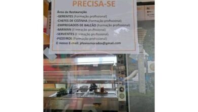 EstÃo abertas vagas de emprego na Área de restauraÇÃo