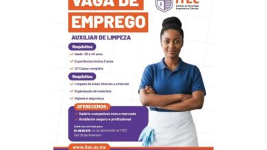 Vaga de emprego auxiliar de limpeza