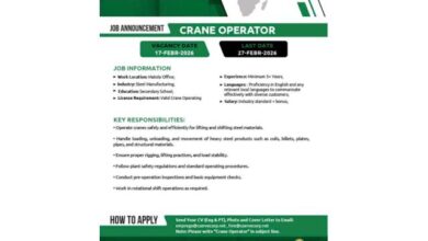 Vaga – crane operator mais vagas
