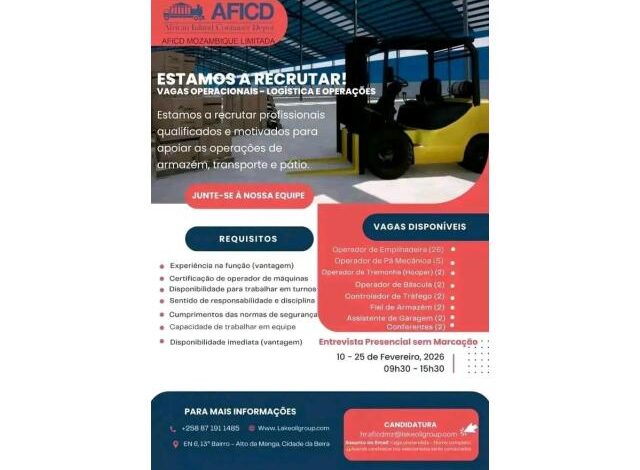 Vagas operacionais – logÍstica e operaÇÕes