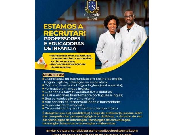 Vagas – professores e educadoras de infÂncia de inglÊs