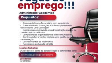 Vaga para administrador académico mais vagas