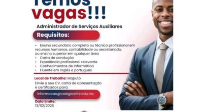 Vaga para administrador de serviços auxiliares