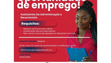 Vaga para assistentes de administração e rececionista
