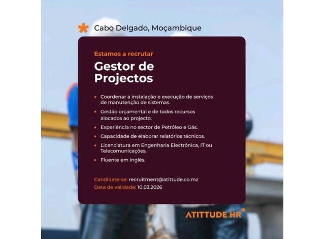 Vaga – gestor(a) de projectos para um cabo delgado