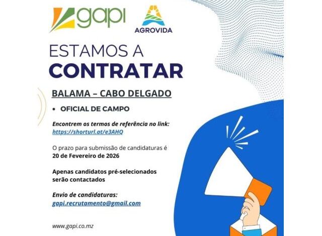 Vaga – oficial de campo