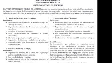 Vagas nas minas: (30) vagas na haiyu (mozambique) mining co.,