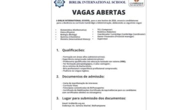 Vagas para (10) na escola cambridge e administração