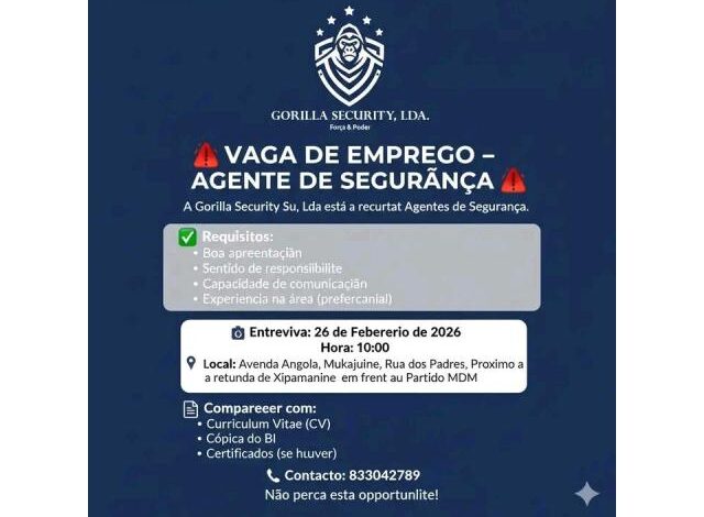 Vagas para agentes de segurança