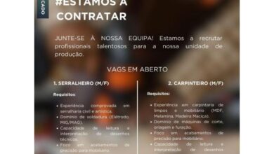 Vagas para serralheiro e carpinteiro