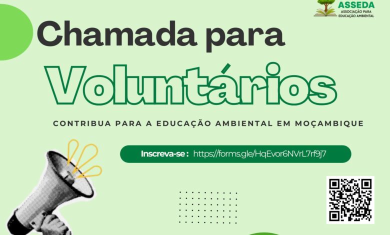 A asseda associação para educação ambiental recruta voluntários em
