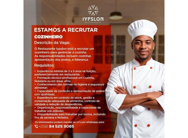 Vaga para cozinheiro mais vagas