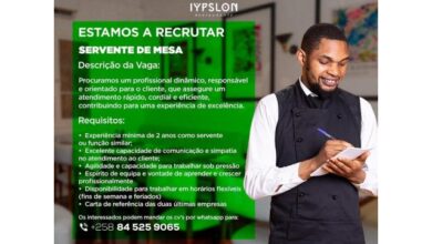 Vaga para servente de mesa