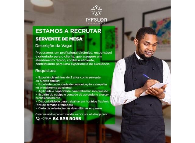 Vaga para servente de mesa