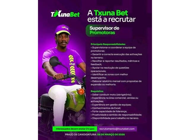Vaga para supervisor de promotoras